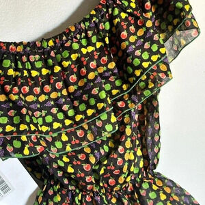 Loretta Caponi Ruffled Off the Shoulder Top